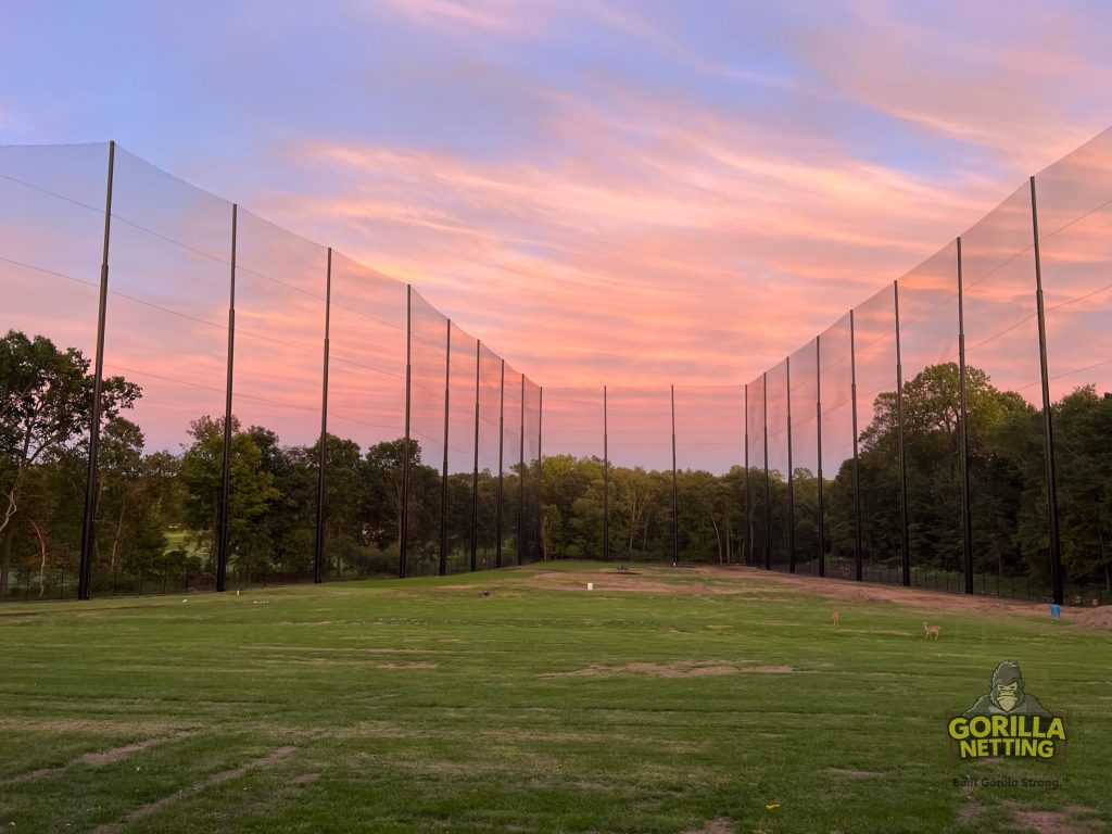 Darlington Golf Course Driving Range Netting Installation by Gorilla Netting