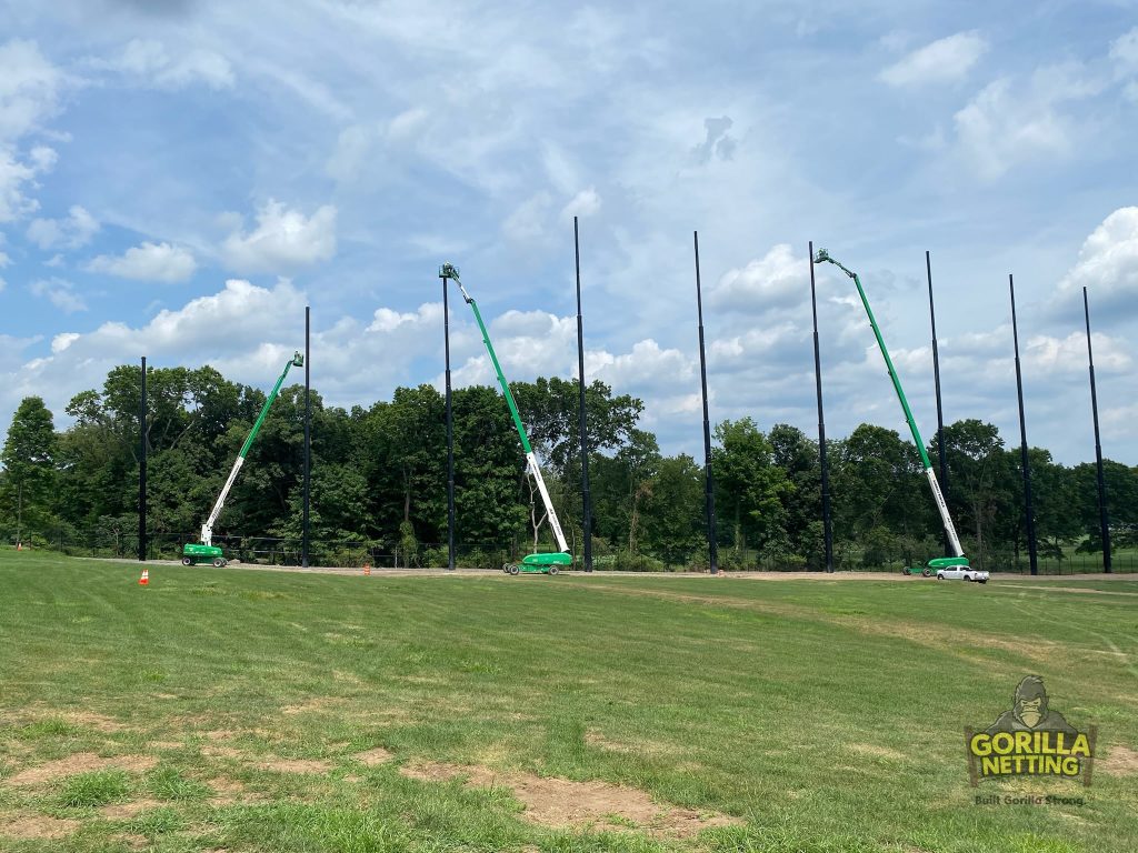 Darlington Golf Course Driving Range Netting Installation by Gorilla Netting