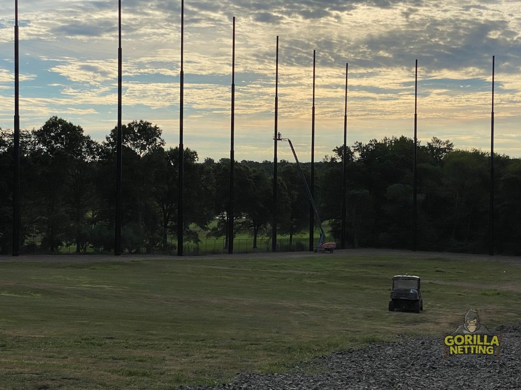 Darlington Golf Course Driving Range Netting Installation by Gorilla Netting