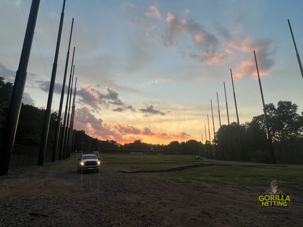 Darlington Golf Course Driving Range Netting Installation by Gorilla Netting