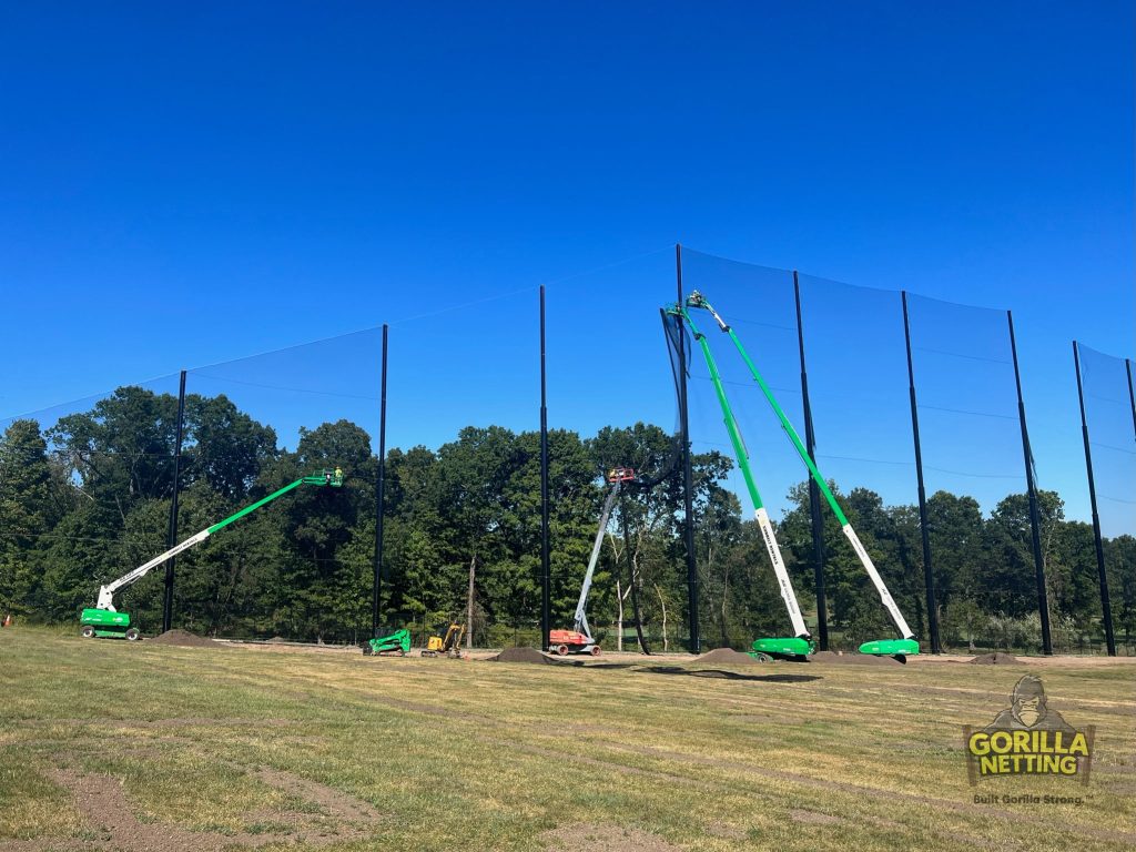 Darlington Golf Course Driving Range Netting Installation by Gorilla Netting