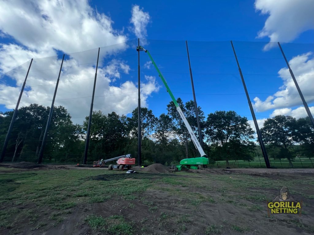 Darlington Golf Course Driving Range Netting Installation by Gorilla Netting