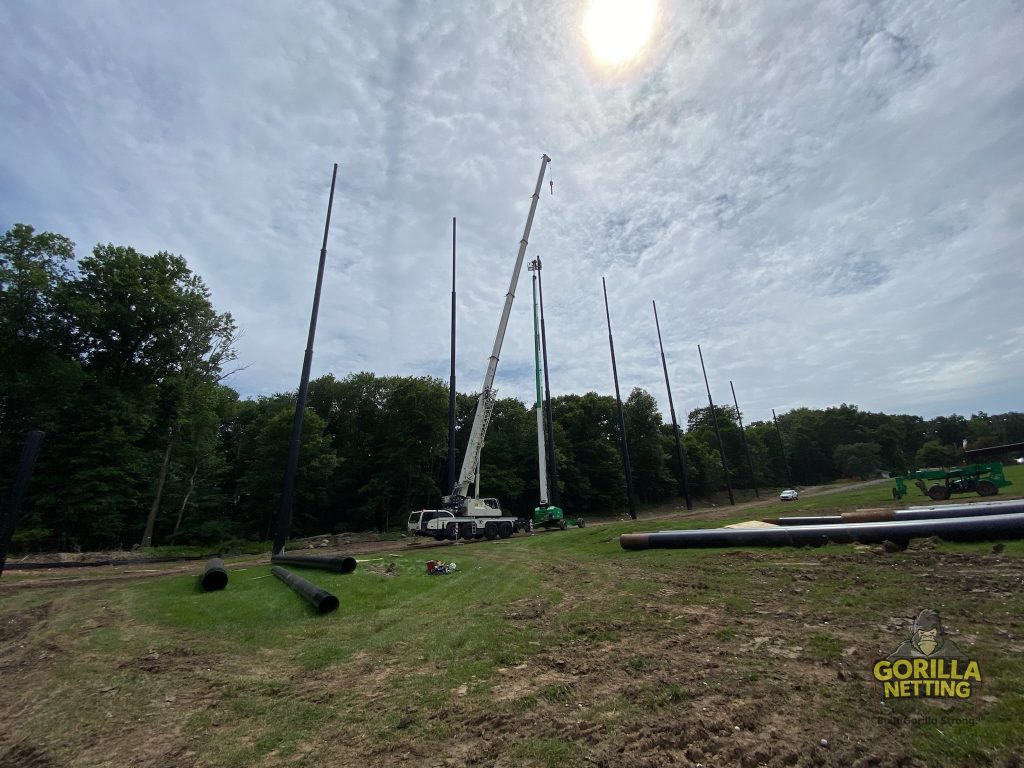 Darlington Golf Course Driving Range Netting Installation by Gorilla Netting