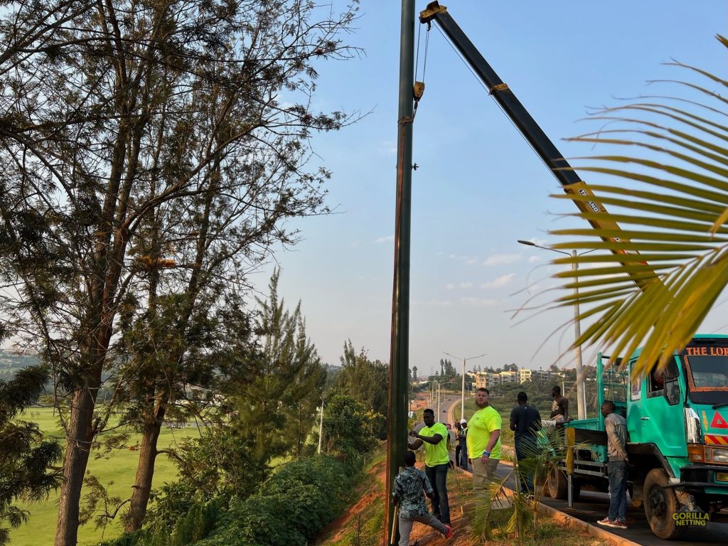 Driving Range Netting System Installation at Kigali Golf Resort & Villas, in Kigali, Rwanda - by Gorilla Netting LLC