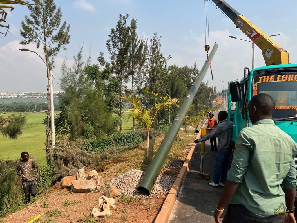 Driving Range Netting System Installation at Kigali Golf Resort & Villas, in Kigali, Rwanda - by Gorilla Netting LLC