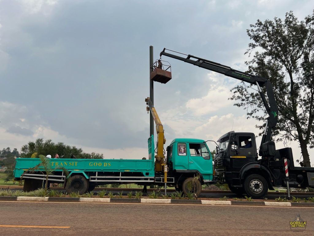 Driving Range Netting System Installation at Kigali Golf Resort & Villas, in Kigali, Rwanda - by Gorilla Netting LLC