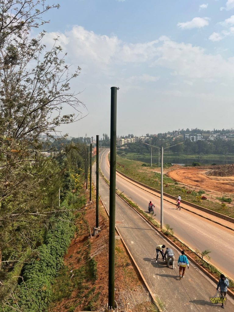 Driving Range Netting System Installation at Kigali Golf Resort & Villas, in Kigali, Rwanda - by Gorilla Netting LLC