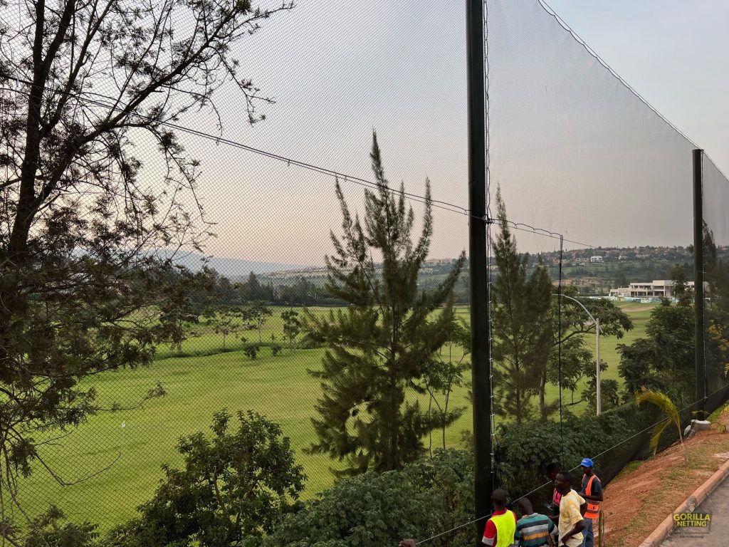 Driving Range Netting System Installation at Kigali Golf Resort & Villas, in Kigali, Rwanda - by Gorilla Netting LLC