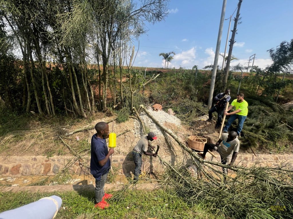 Driving Range Netting System Installation at Kigali Golf Resort & Villas, in Kigali, Rwanda - by Gorilla Netting LLC