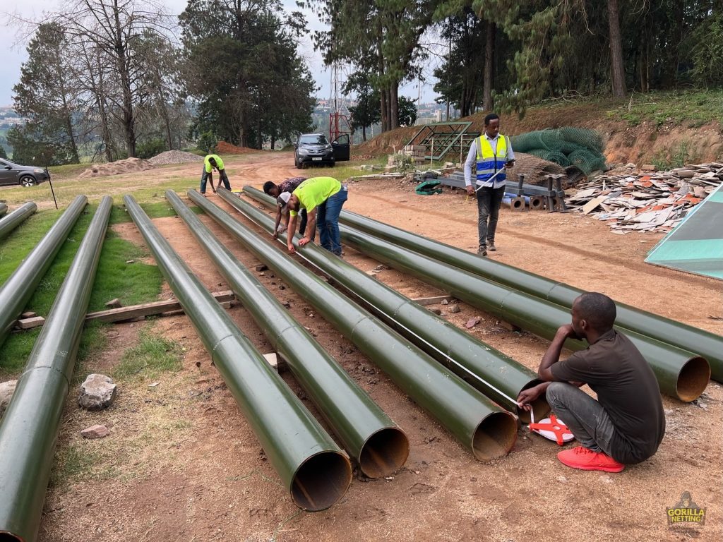 Driving Range Netting System Installation at Kigali Golf Resort & Villas, in Kigali, Rwanda - by Gorilla Netting LLC