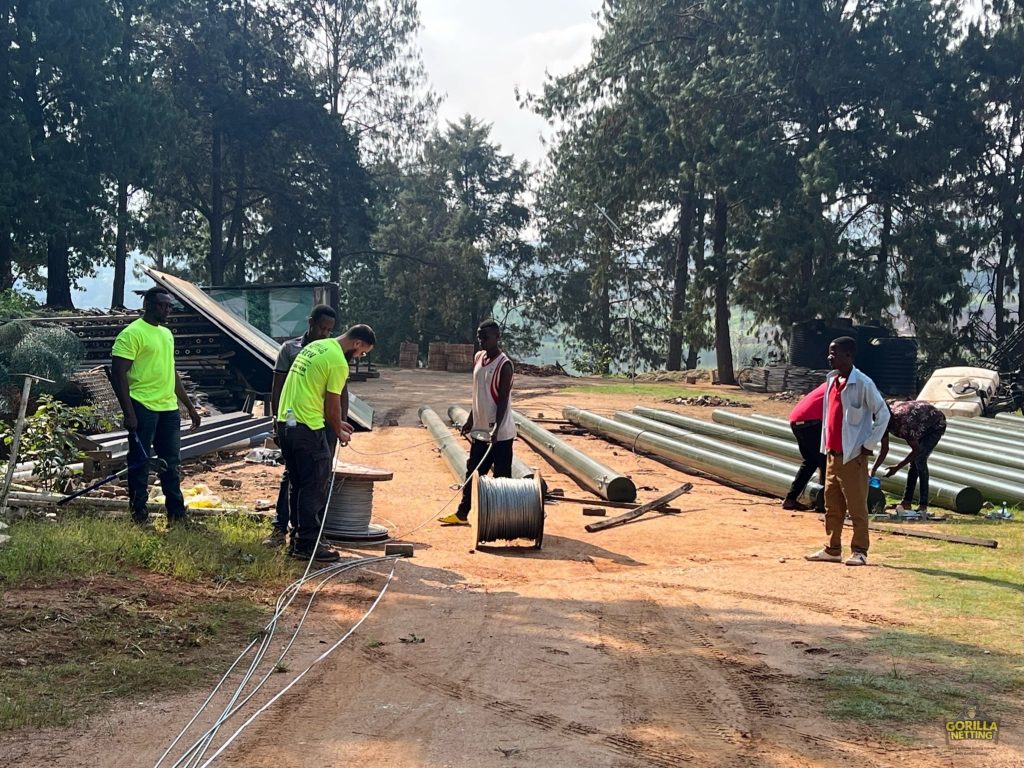 Driving Range Netting System Installation at Kigali Golf Resort & Villas, in Kigali, Rwanda - by Gorilla Netting LLC