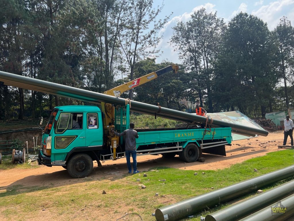 Driving Range Netting System Installation at Kigali Golf Resort & Villas, in Kigali, Rwanda - by Gorilla Netting LLC