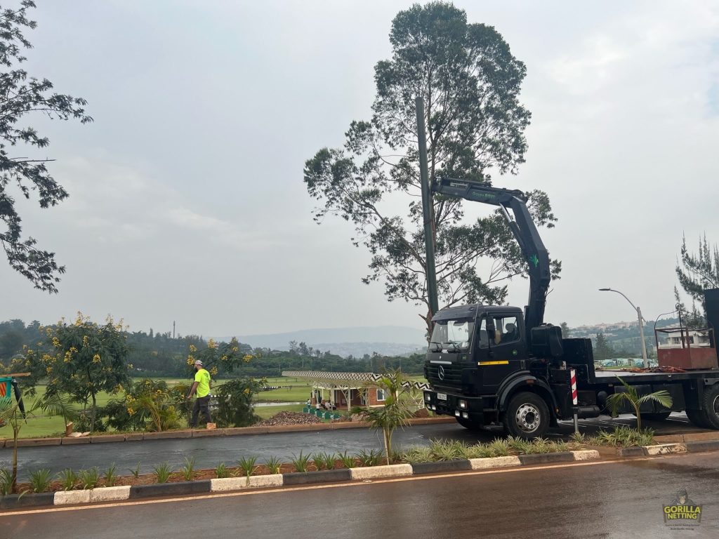 Driving Range Netting System Installation at Kigali Golf Resort & Villas, in Kigali, Rwanda - by Gorilla Netting LLC