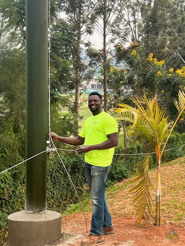 Driving Range Netting System Installation at Kigali Golf Resort & Villas, in Kigali, Rwanda - by Gorilla Netting LLC