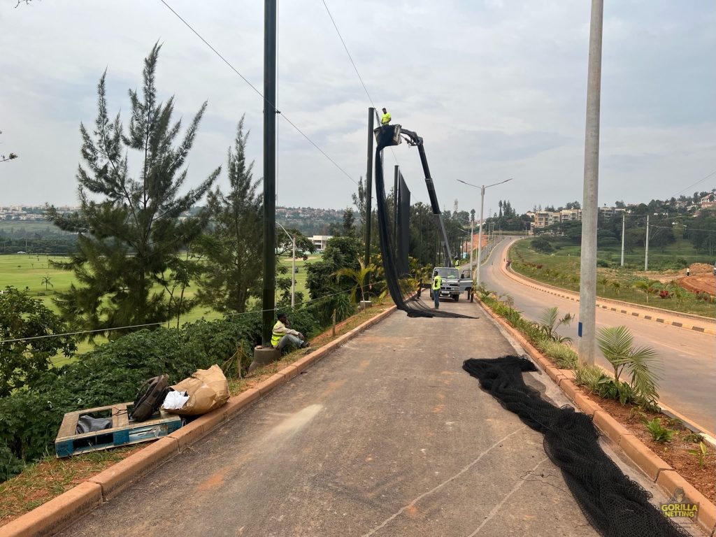 Driving Range Netting System Installation at Kigali Golf Resort & Villas, in Kigali, Rwanda - by Gorilla Netting LLC