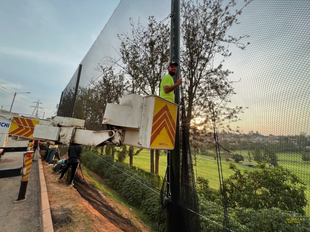 Driving Range Netting System Installation at Kigali Golf Resort & Villas, in Kigali, Rwanda - by Gorilla Netting LLC