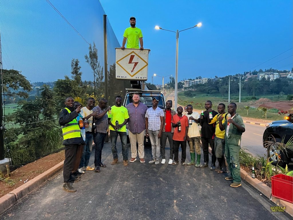 Driving Range Netting System Installation at Kigali Golf Resort & Villas, in Kigali, Rwanda - by Gorilla Netting LLC