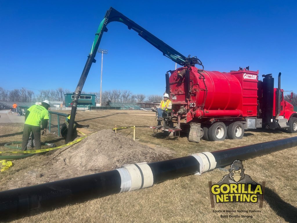 Tie-Back Backstop Netting System Installed at Bill Wood Field