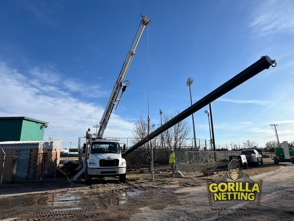 Tie-Back Backstop Netting System Installed at Bill Wood Field