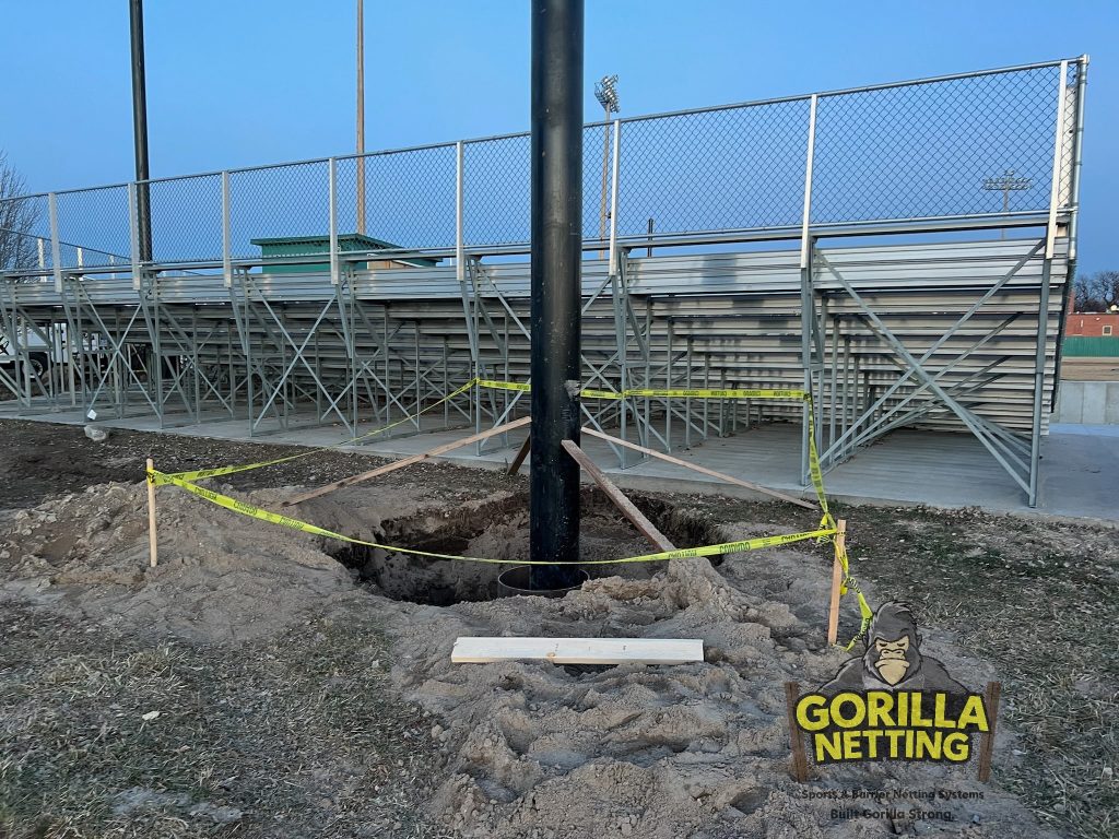 Tie-Back Backstop Netting System Installed at Bill Wood Field