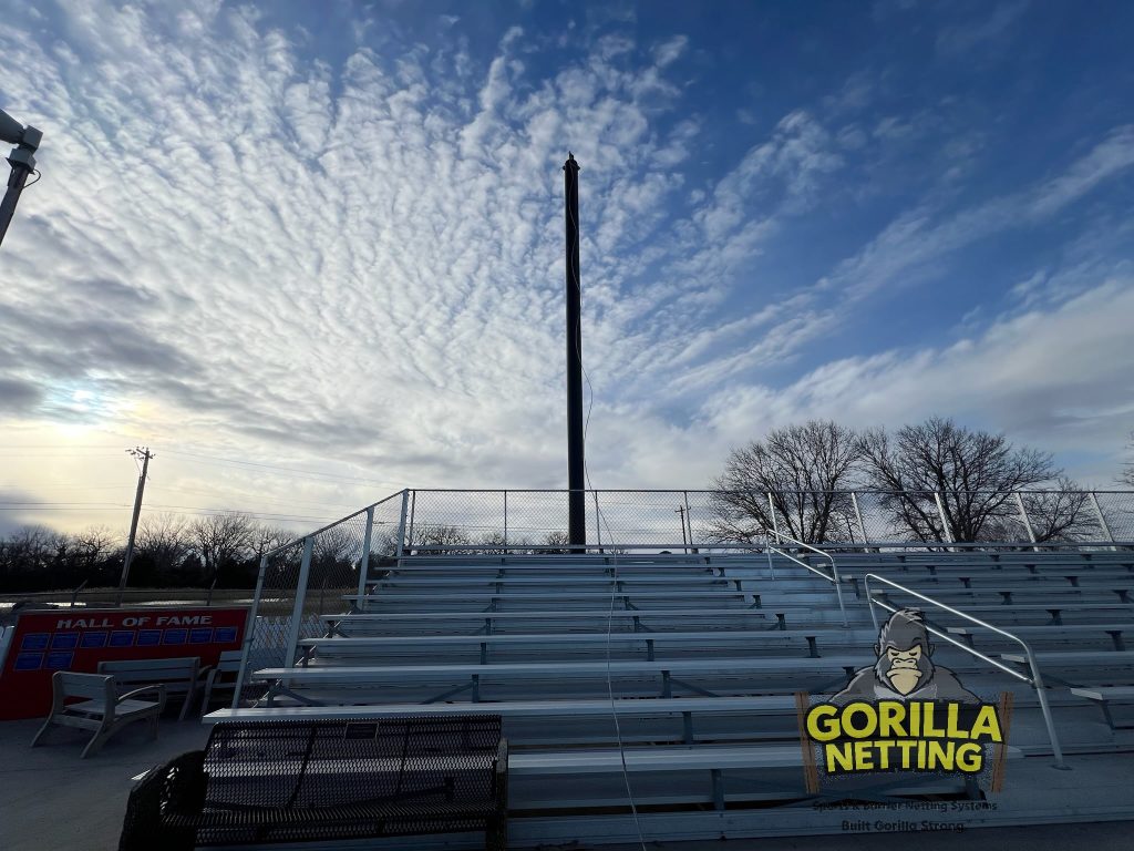 Tie-Back Backstop Netting System Installed at Bill Wood Field