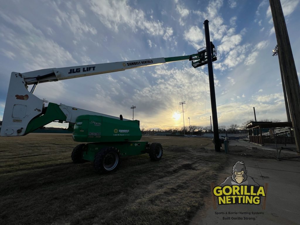 Tie-Back Backstop Netting System Installed at Bill Wood Field