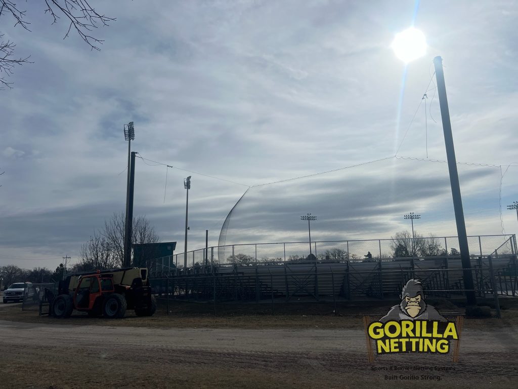 Tie-Back Backstop Netting System Installed at Bill Wood Field