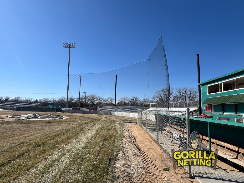 Tie-Back Backstop Netting System Installed at Bill Wood Field