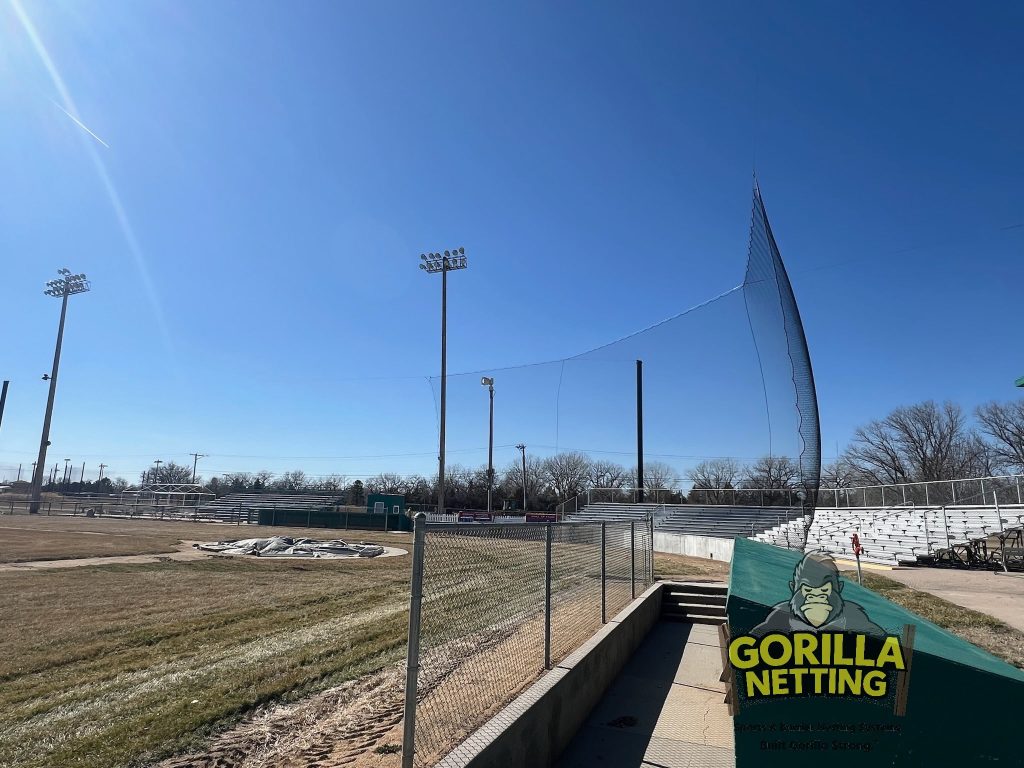 Tie-Back Backstop Netting System Installed at Bill Wood Field