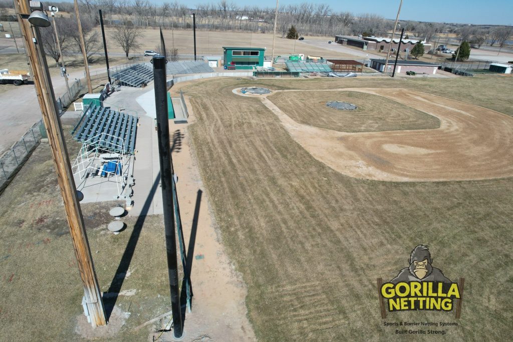 Tie-Back Backstop Netting System Installed at Bill Wood Field