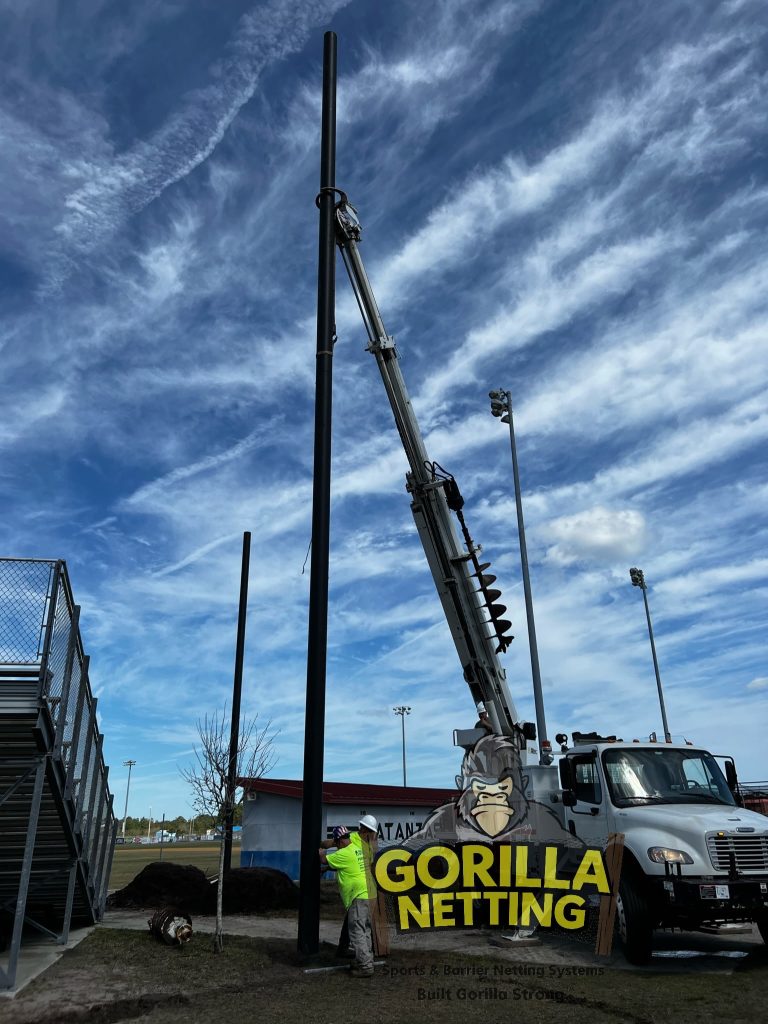 Mantanzas High School Baseball Field Pole Drilling & Setting