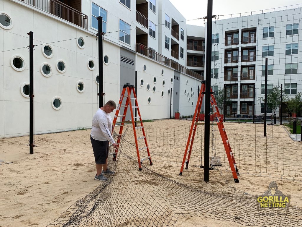 Custom Sports Netting for Ball Containment at The Lyndon at SpringtowCustom Sports Netting for Ball Containment at The Lyndon at Springtown